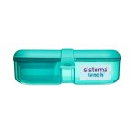 Sistema Lunch Ribbon 3 rekeszes ételhordó doboz joghurt tartóval -1,1 liter - menta