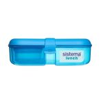 Sistema Lunch Ribbon 3 rekeszes ételhordó doboz joghurt tartóval -1,1 liter - kék