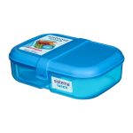 Sistema Lunch Ribbon 3 rekeszes ételhordó doboz joghurt tartóval -1,1 liter - kék
