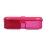 Sistema Lunch Ribbon 3 rekeszes ételhordó doboz joghurt tartóval -1,1 liter - rózsaszin