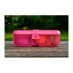 Sistema Lunch Ribbon 3 rekeszes ételhordó doboz joghurt tartóval -1,1 liter - rózsaszin