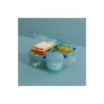 Sistema Ocean Bound Bento Cube Ételtároló doboz három rekeszes, joghurt tartóval és 2 tálcával 1,25 l - menta