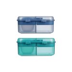 Sistema Ocean Bound Bento Cube Ételtároló doboz három rekeszes, joghurt tartóval és 2 tálcával 1,25 l - menta