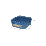 Sistema Ocean Bound Bento Cube Ételtároló doboz három rekeszes, joghurt tartóval és 2 tálcával 1,25 l - kék