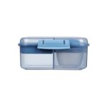 Sistema Ocean Bound Bento Cube Ételtároló doboz három rekeszes, joghurt tartóval és 2 tálcával 1,25 l - kék