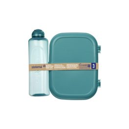   Sistema Ocean Bound háromrekeszes uzsonnásdoboz 1,1 l-es joghurtos tartállyal + Swift Squeeze kulacs 480 ml - menta