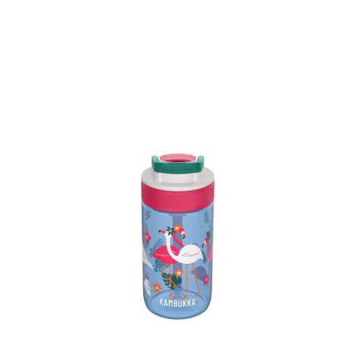 KAMBUKKA LAGOON Blue Flamingo műanyag kulacs szívószállal - 400 ml 