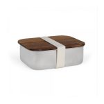 Livoo légmentesen záródó fém ételhordó akácfa fedéllel