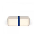 Livoo hermetikusan záródó ételhordó doboz (krémszínű, kék pánttal)