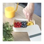 Livoo hermetikusan záródó ételhordó doboz (krémszínű, zöld pánttal)